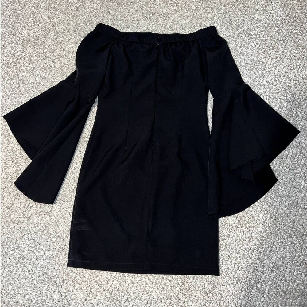 Lulu's off-the-shoulder flowy sleeve little black dress size S - Picture 4 of 6